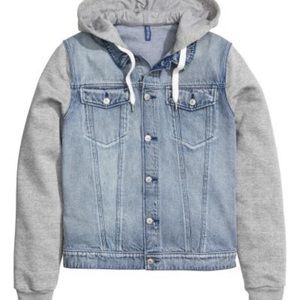 Denim jacket with hoodie